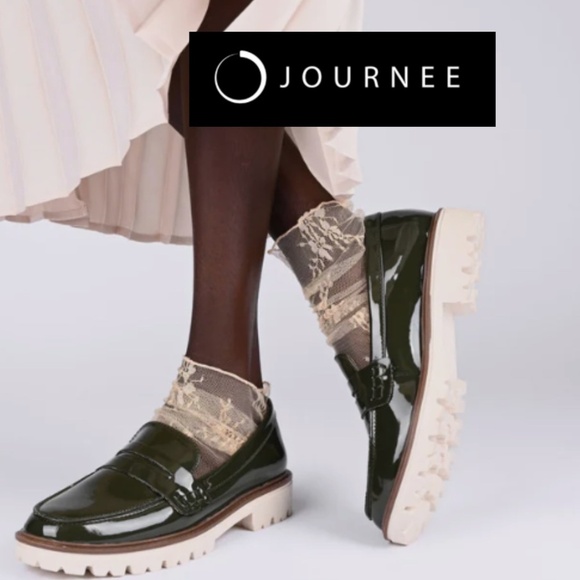 Journee Collection Shoes - Journey Kenly Faux Leather loafer flats, 10, PG1416